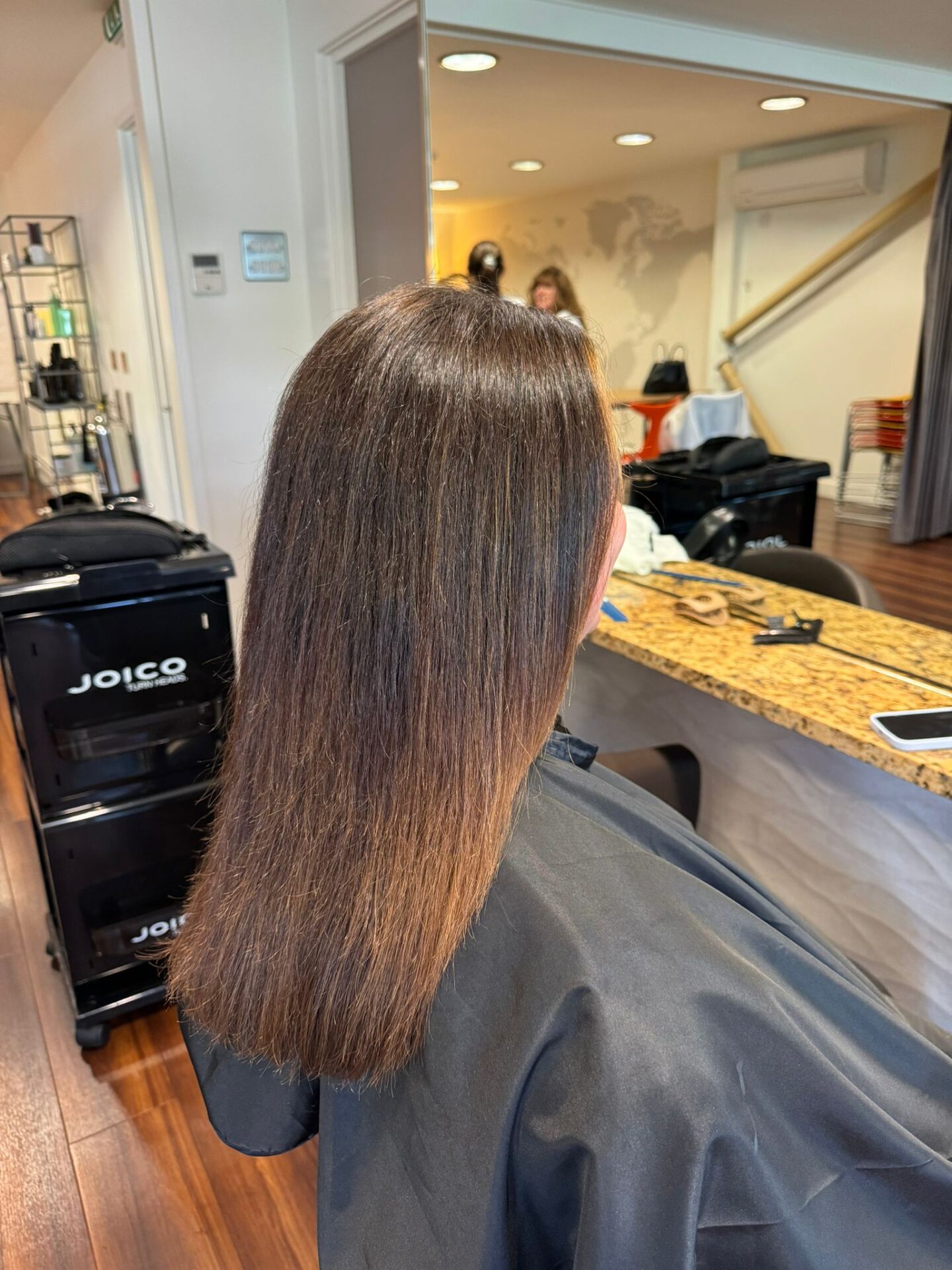 after results of keratin treatment at affinity for hair salon taunton