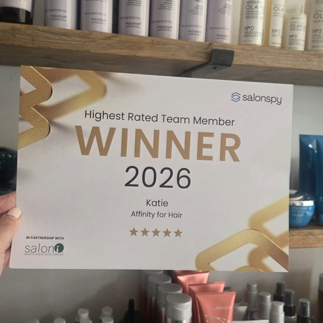 AFFINITY FOR HAIR SALON SPY CERTIFICATE FOR CUSTOMER SERVICE AWARD 2026 AFFINITY FOR HAIR SALON SPY CERTIFICATE FOR CUSTOMER SERVICE AWARD 2026